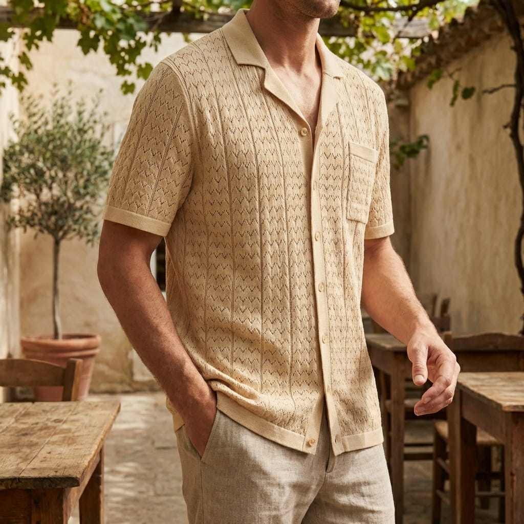 Marbella Strick-Poloshirt