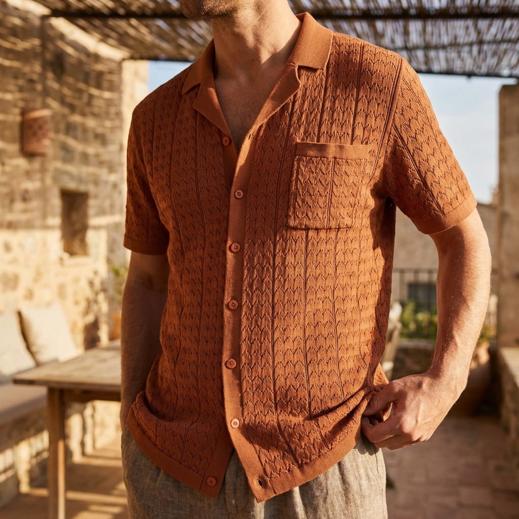 Marbella Strick-Poloshirt