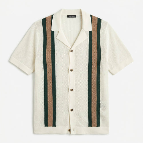 Havanna Gestreiftes Strick-Poloshirt
