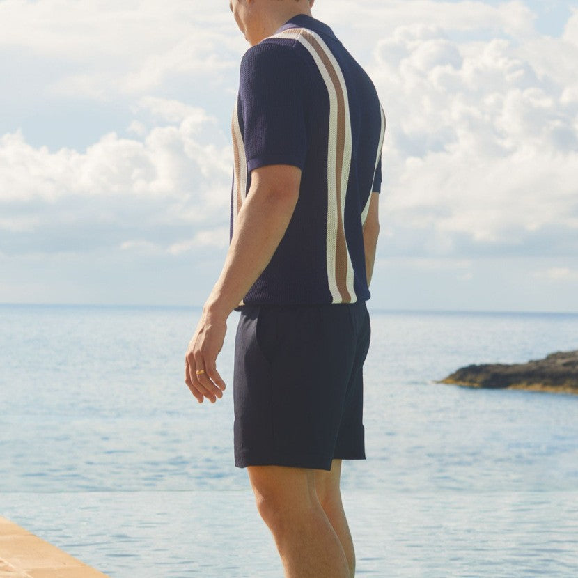 Havanna Gestreiftes Strick-Poloshirt