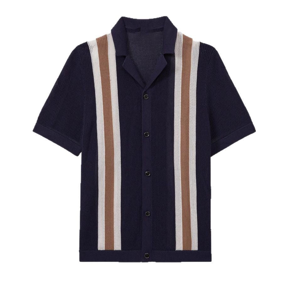 Havanna Gestreiftes Strick-Poloshirt