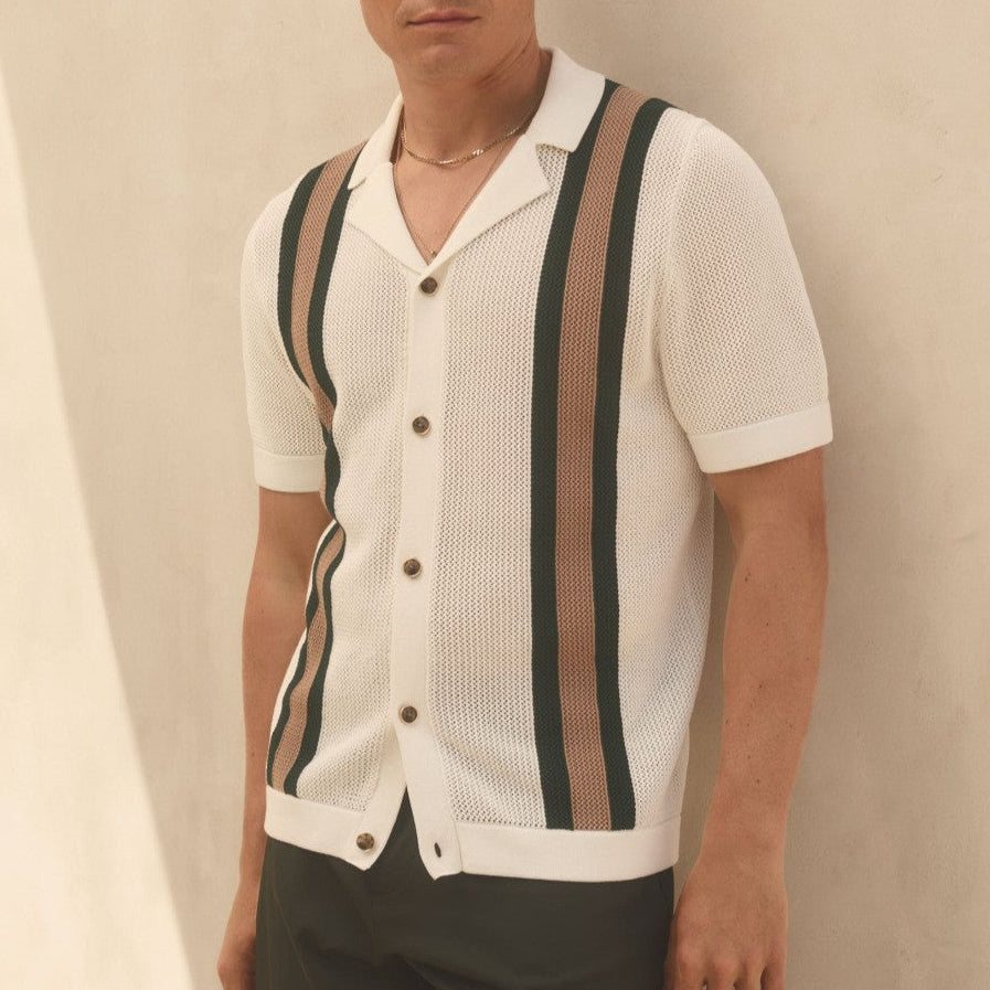 Havanna Gestreiftes Strick-Poloshirt