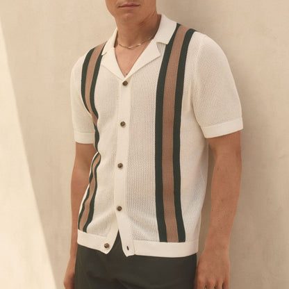 Havanna Gestreiftes Strick-Poloshirt