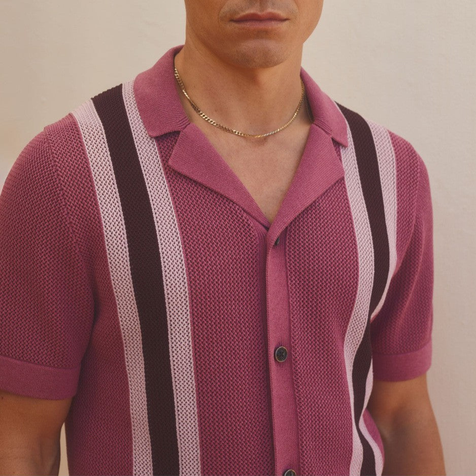 Havanna Gestreiftes Strick-Poloshirt