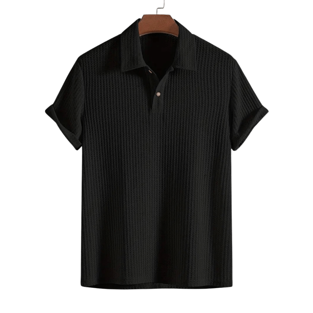 Lido Waffelstrick-Poloshirt