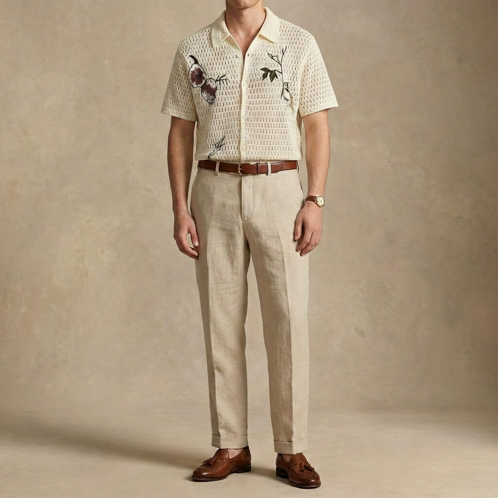 Capri Häkel-Poloshirt