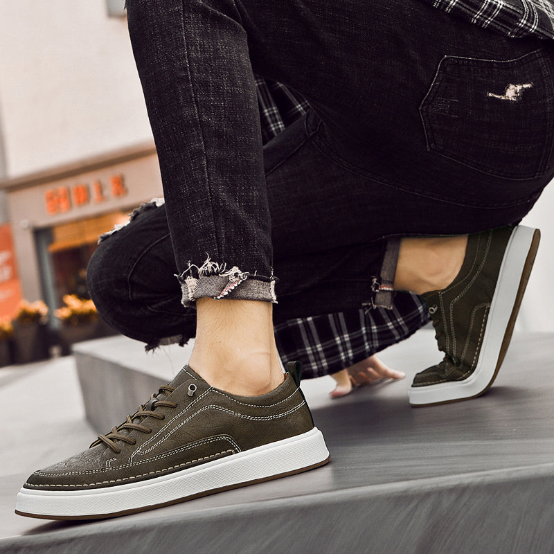 Oxfords Sneaker aus echtem Leder