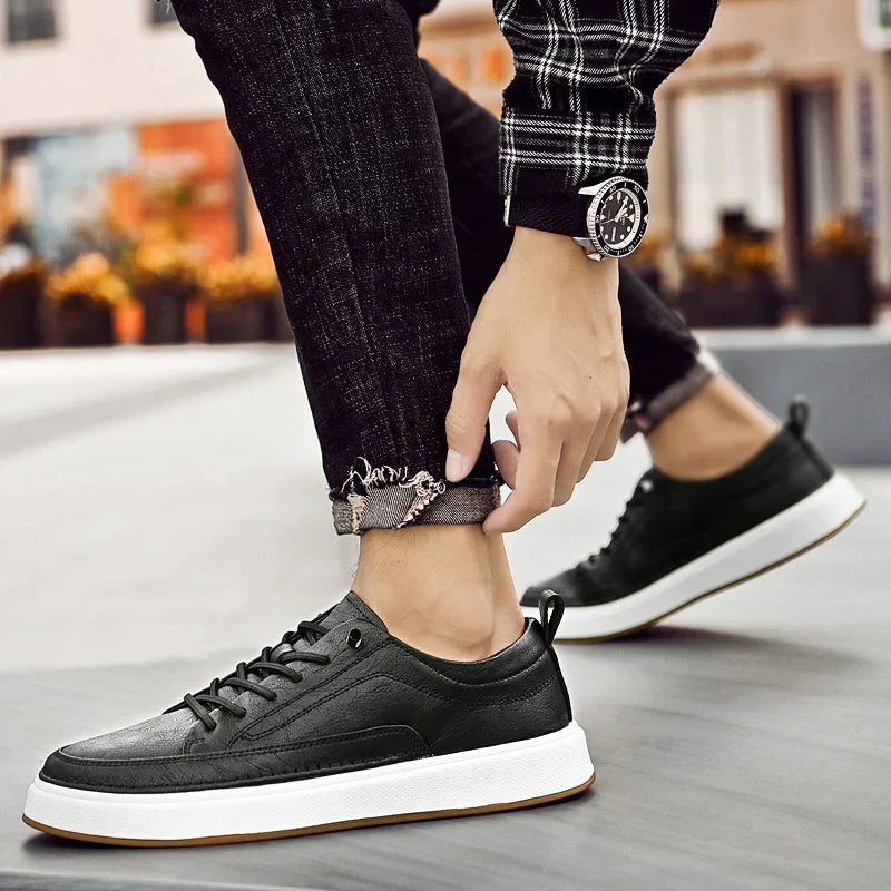 Oxfords Sneaker aus echtem Leder