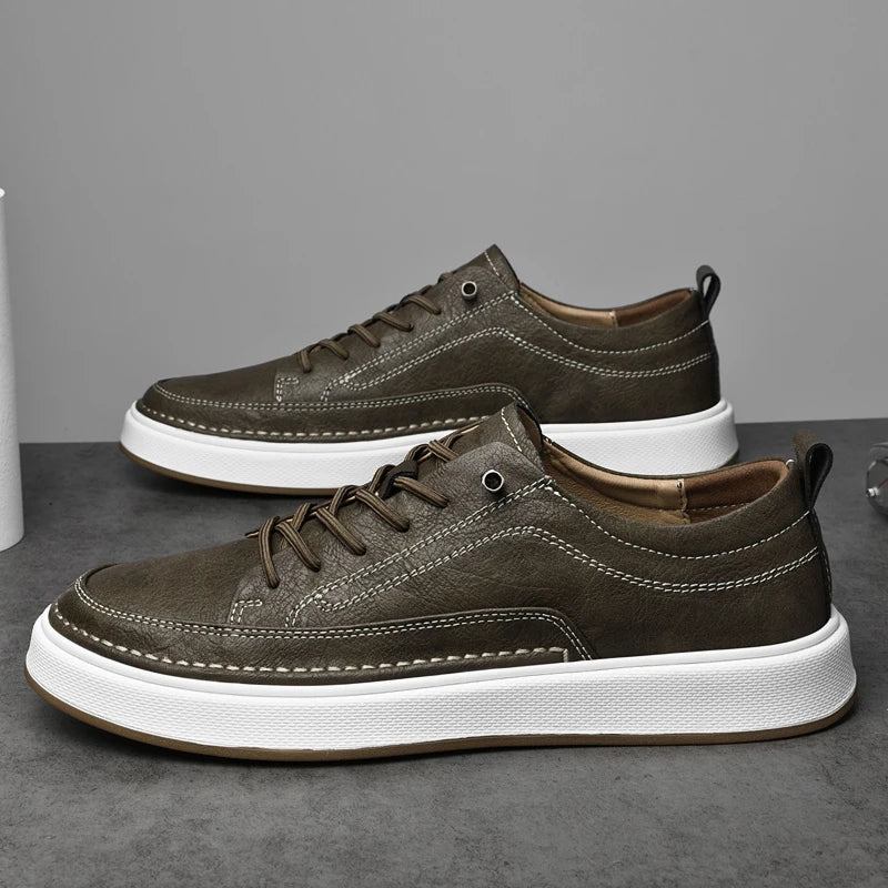 Oxfords Sneaker aus echtem Leder