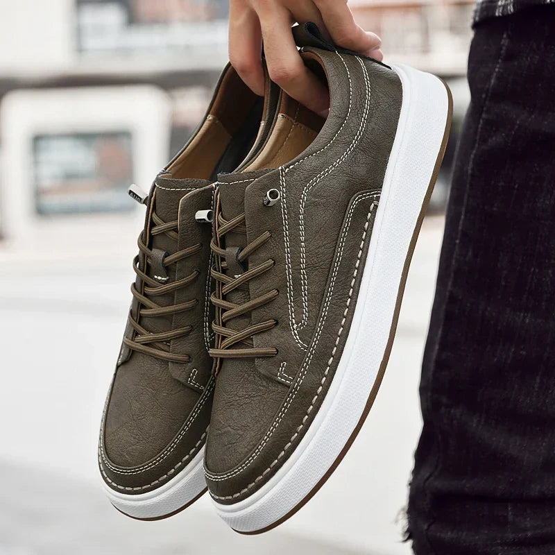 Oxfords Sneaker aus echtem Leder