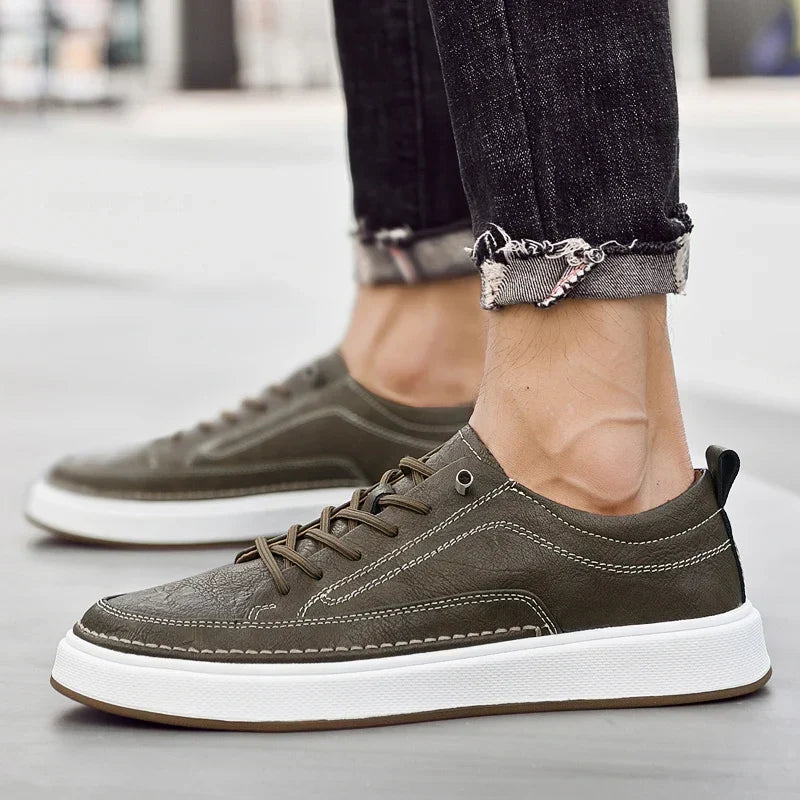 Oxfords Sneaker aus echtem Leder