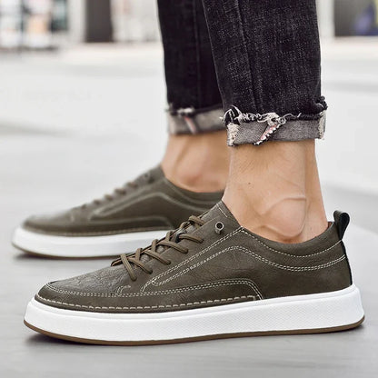 Oxfords Sneaker aus echtem Leder