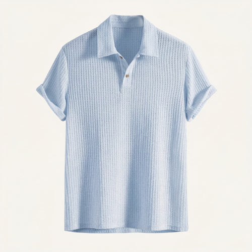 Lido Waffelstrick-Poloshirt