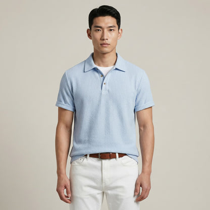 Lido Waffelstrick-Poloshirt